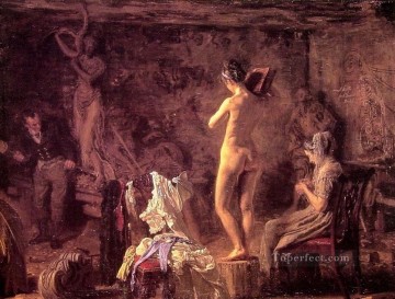 River Oil Painting - William Rush Carving His Allegorical Figure of the Schuylkill River Realism Thomas Eakins